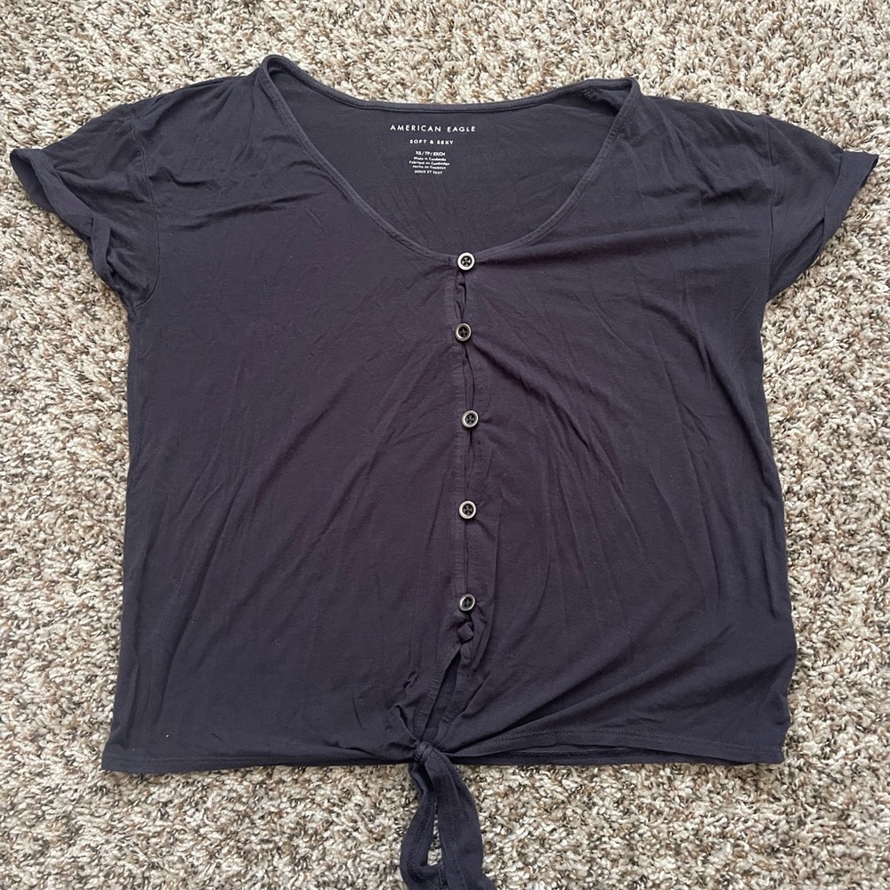 American Eagle Soft & Sexy Navy Blue XS button up shirt